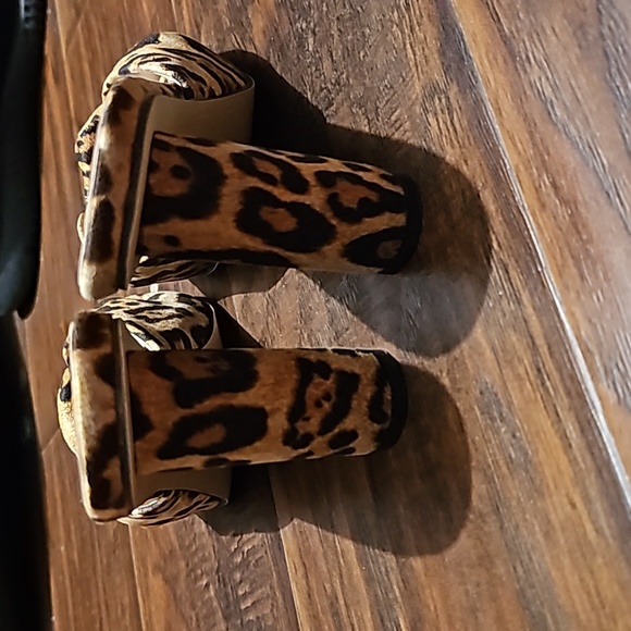 Leopard Pattern Knot Detail Chunky Mules - Picture 2 of 3